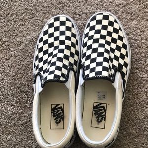 Checkered Vans Slip Ons
